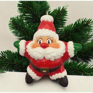 Hallmark Star Shaped Santa Claus Christmas Tree Ornament 1984
